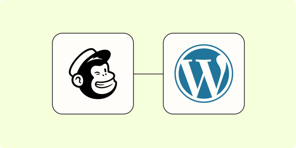 Picture of Mailchimp and WordPress icon