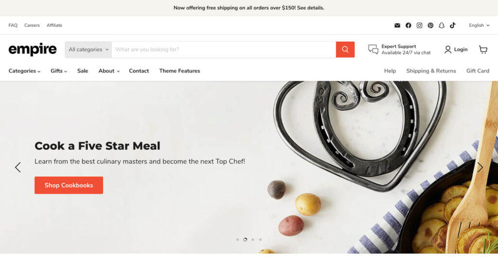 Shopify Empire Theme Demo Templates