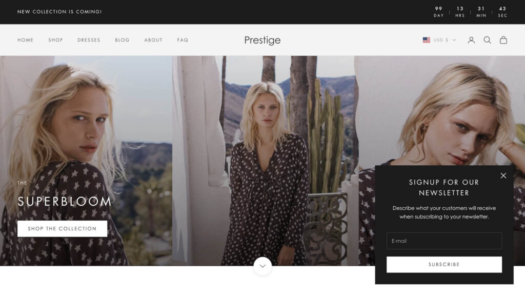 Shopify Prestige Theme Demo Templates